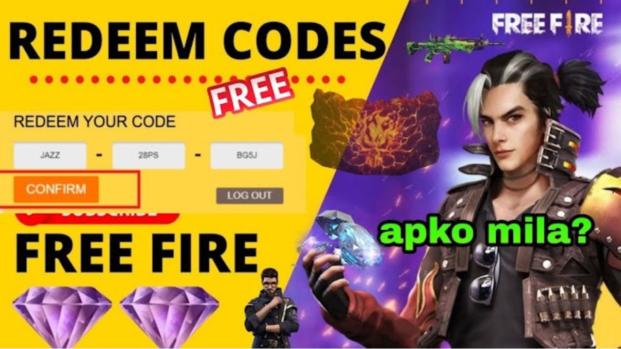 free fire redeem code today