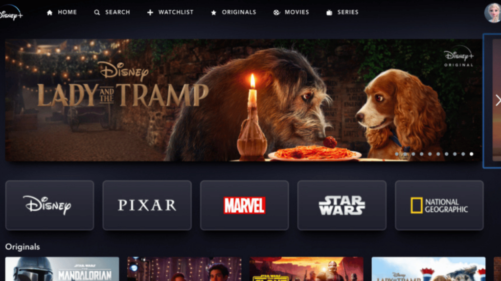 disney plus home page